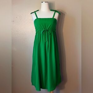 Tie Shoulder Green Dress !